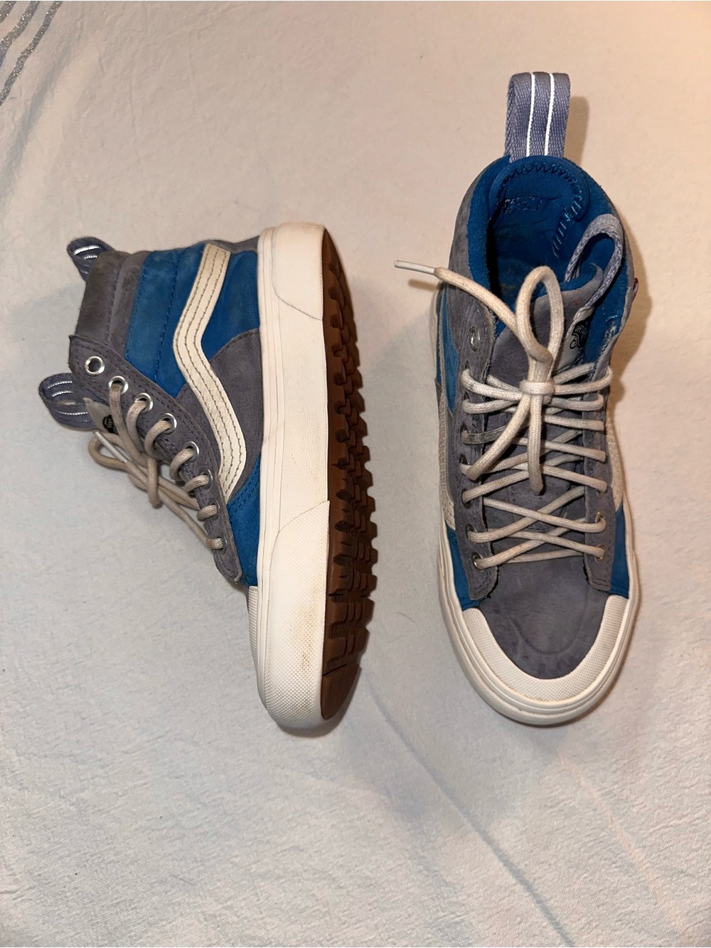 Vans MTE-1 High Top Suede Sneakers in Blue/Gray